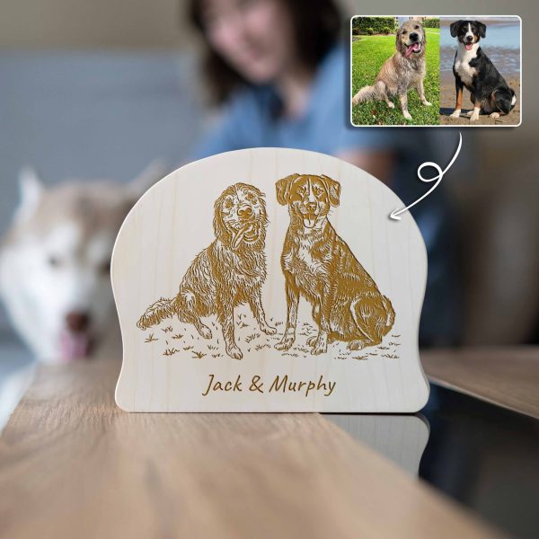 Custom Engraved Pet Portrait Maple Plaque