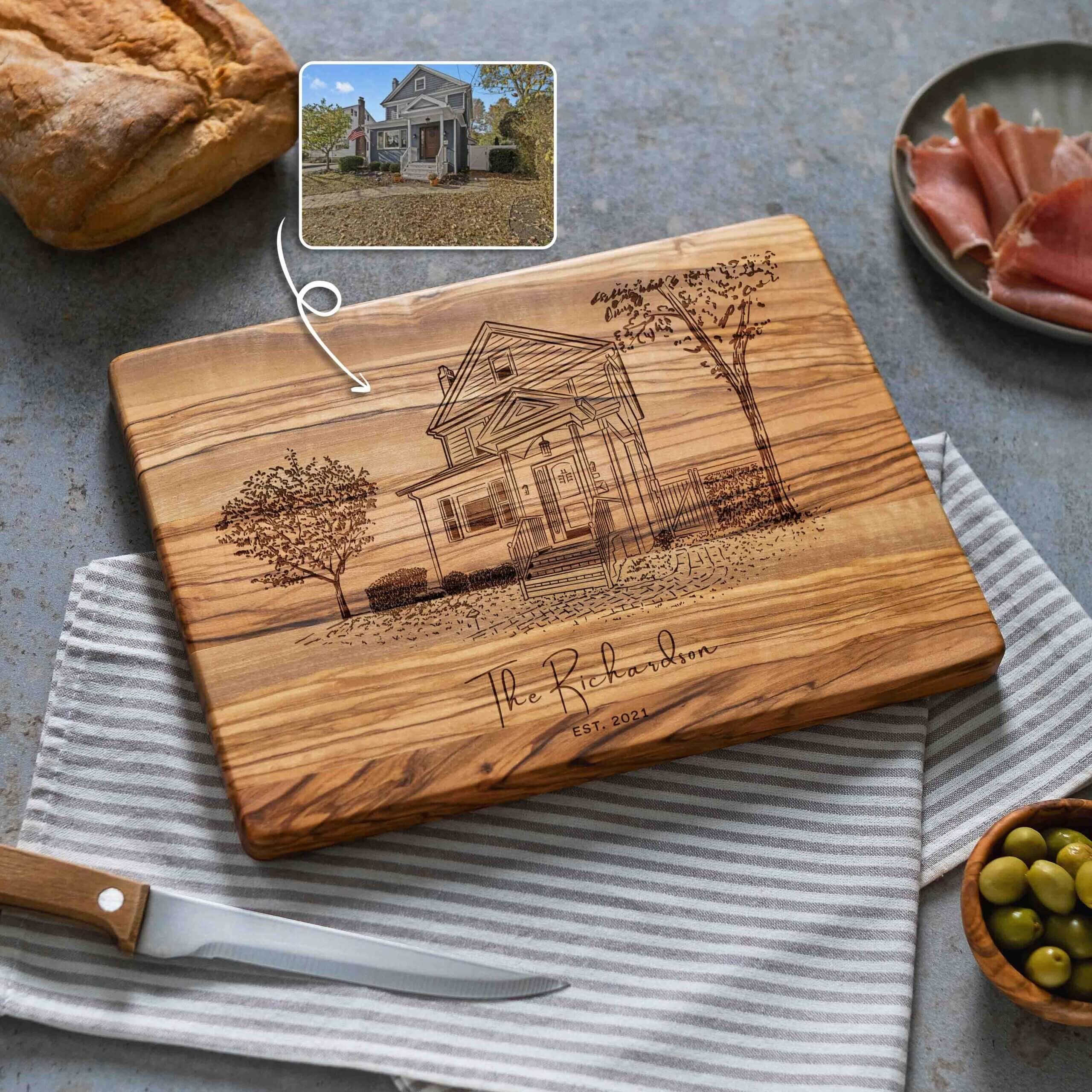 Custom House Cutting Board