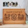 Custom Dog Cutting Board with Pet Portrait and Name