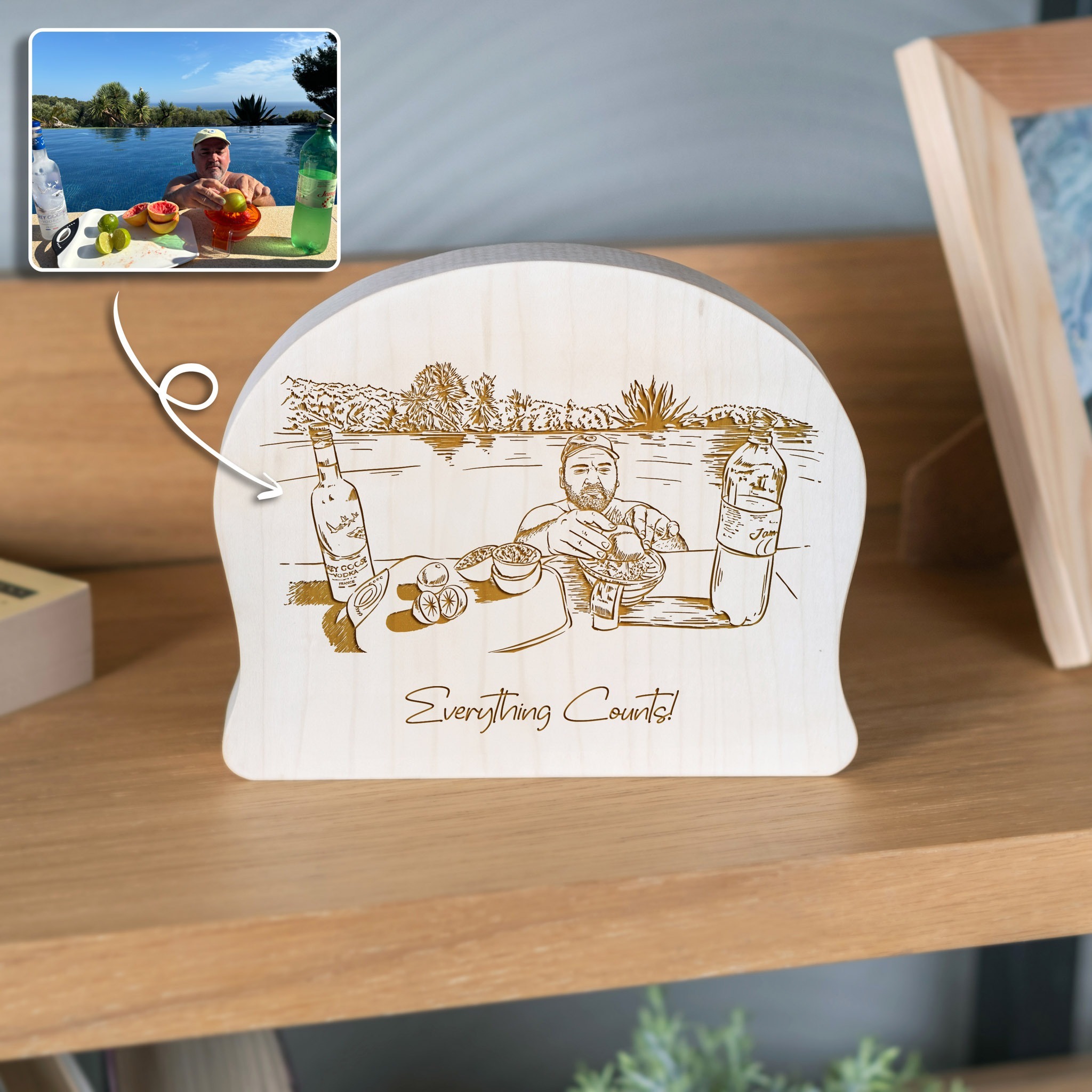 Custom Engraved Pet Portrait Maple Plaque