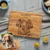 Custom Dog Cutting Board with Pet Portrait and Name
