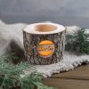 Personalized Rustic Memorial Candle Holder with Bark