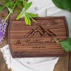Engraved mountains cutting board.