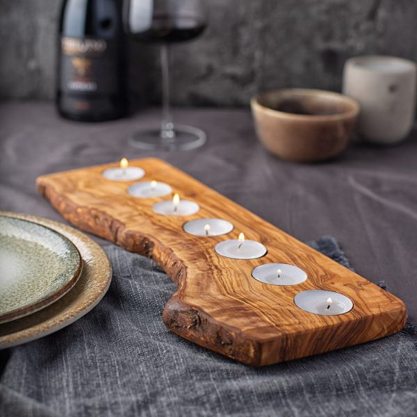 Live Edge Olive Wood Candle Holder