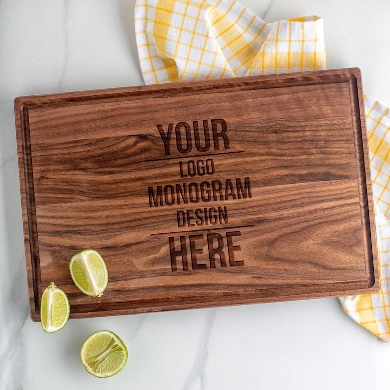 custom walnut cutting boards with logo