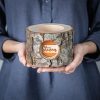 Personalized Rustic Memorial Candle Holder with Bark
