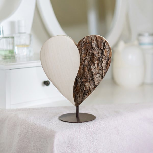 Yin-Yang Wooden Heart with Bark