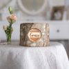 Personalized Rustic Memorial Candle Holder with Bark