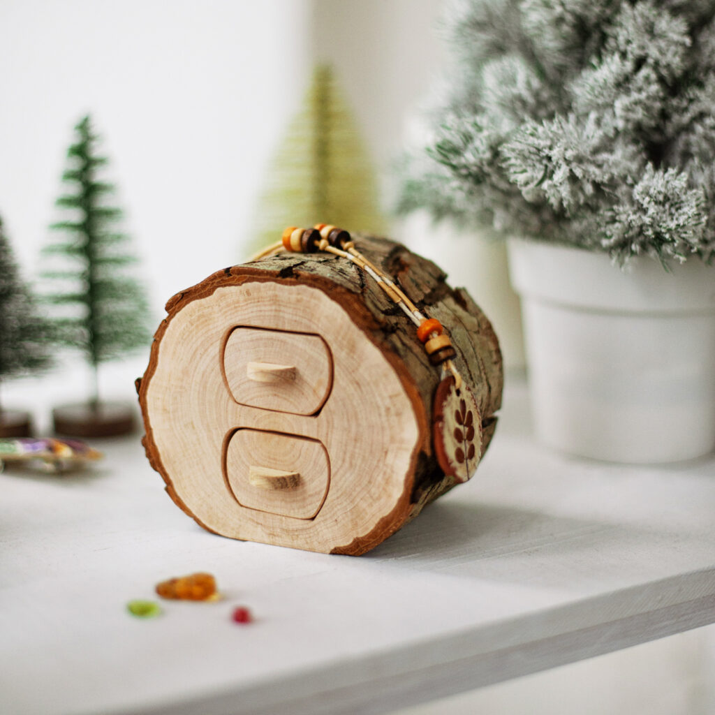 Rustic Wooden Jewelry Box & Jewelery Organizer