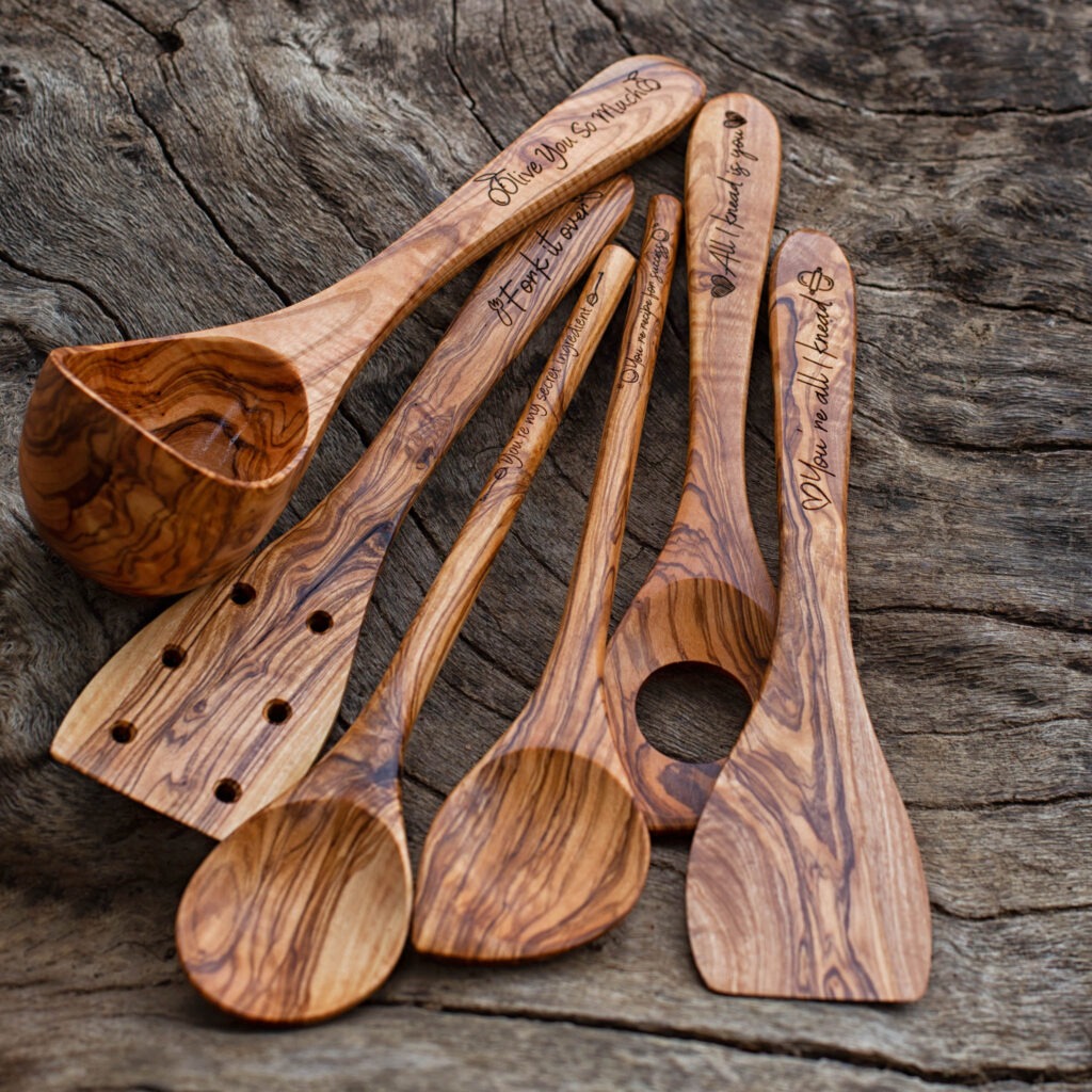 Olive Wood Ladle personalized for corporate gifting