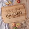 Custom wood cutting board as a wedding keepsake