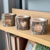 Personalized Rustic Memorial Candle Holder with Bark
