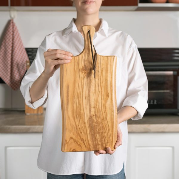 Olive Wood Cutting Board with Handle