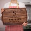 Walnut Cutting Board with Monogram as cutting board housewarming gift