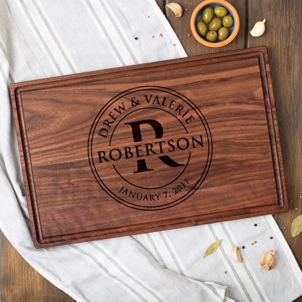 Personalized Monogram Cutting Board as Personalized Mom Gift
