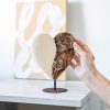 Handcrafted Wooden Heart on Metal Stand
