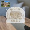 Custom House Portrait Engraving on Maple Wood Plaque