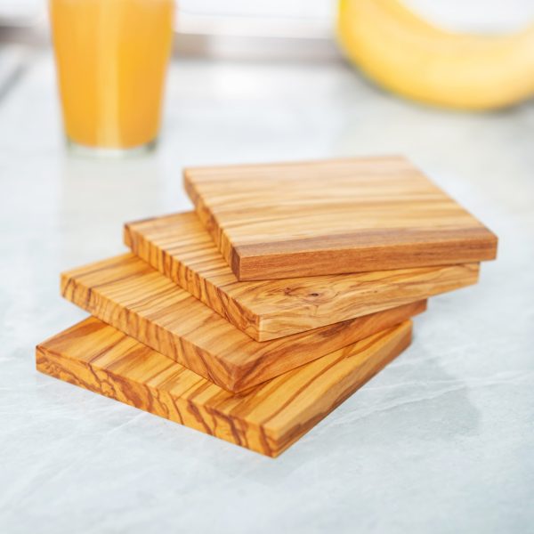 Olive Wood Coasters Set