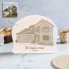 Custom House Portrait Engraving on Maple Wood Plaque