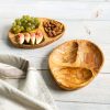 Olive Wood Dish Round with Three Sections