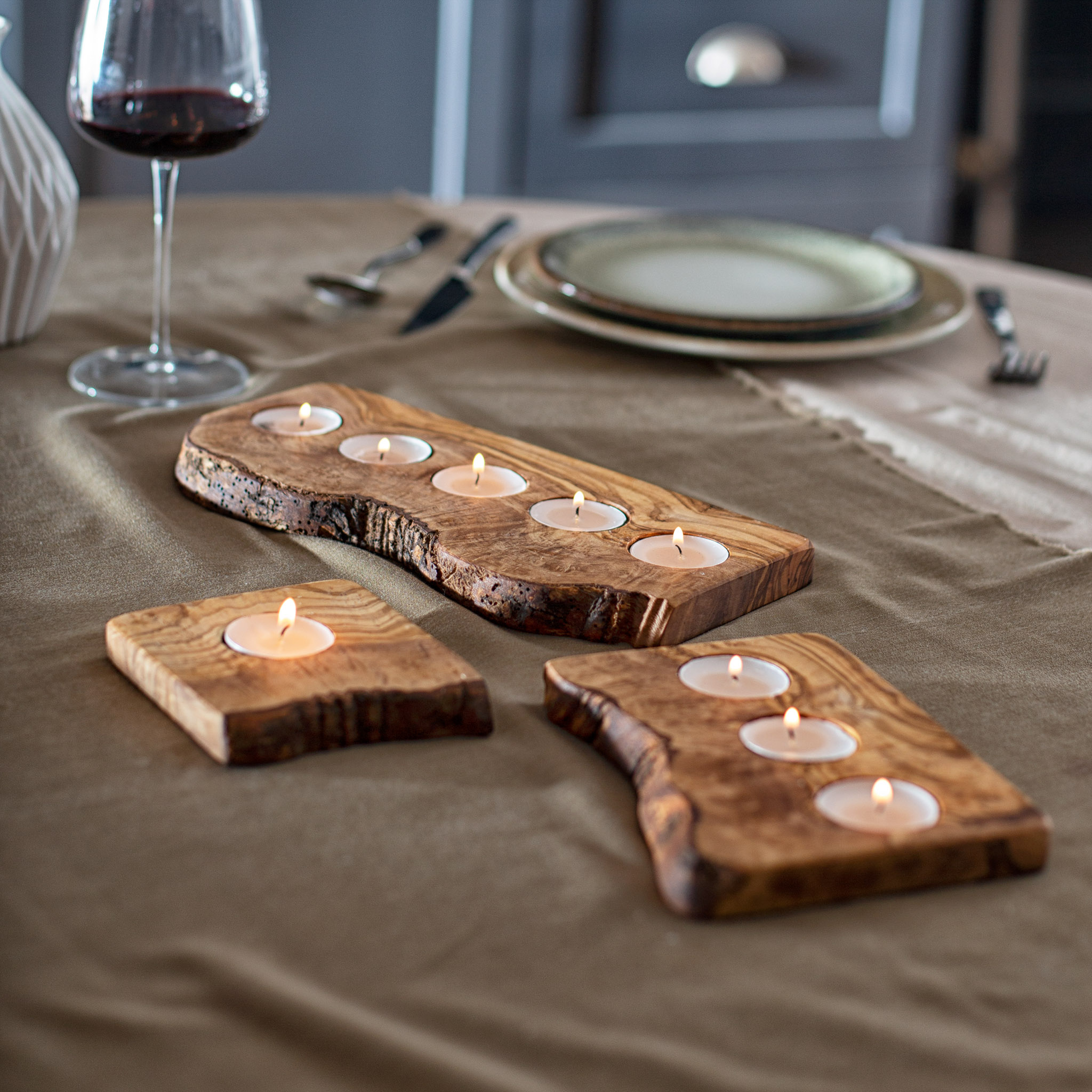 Wooden Candle Holder (for 7 tealights)