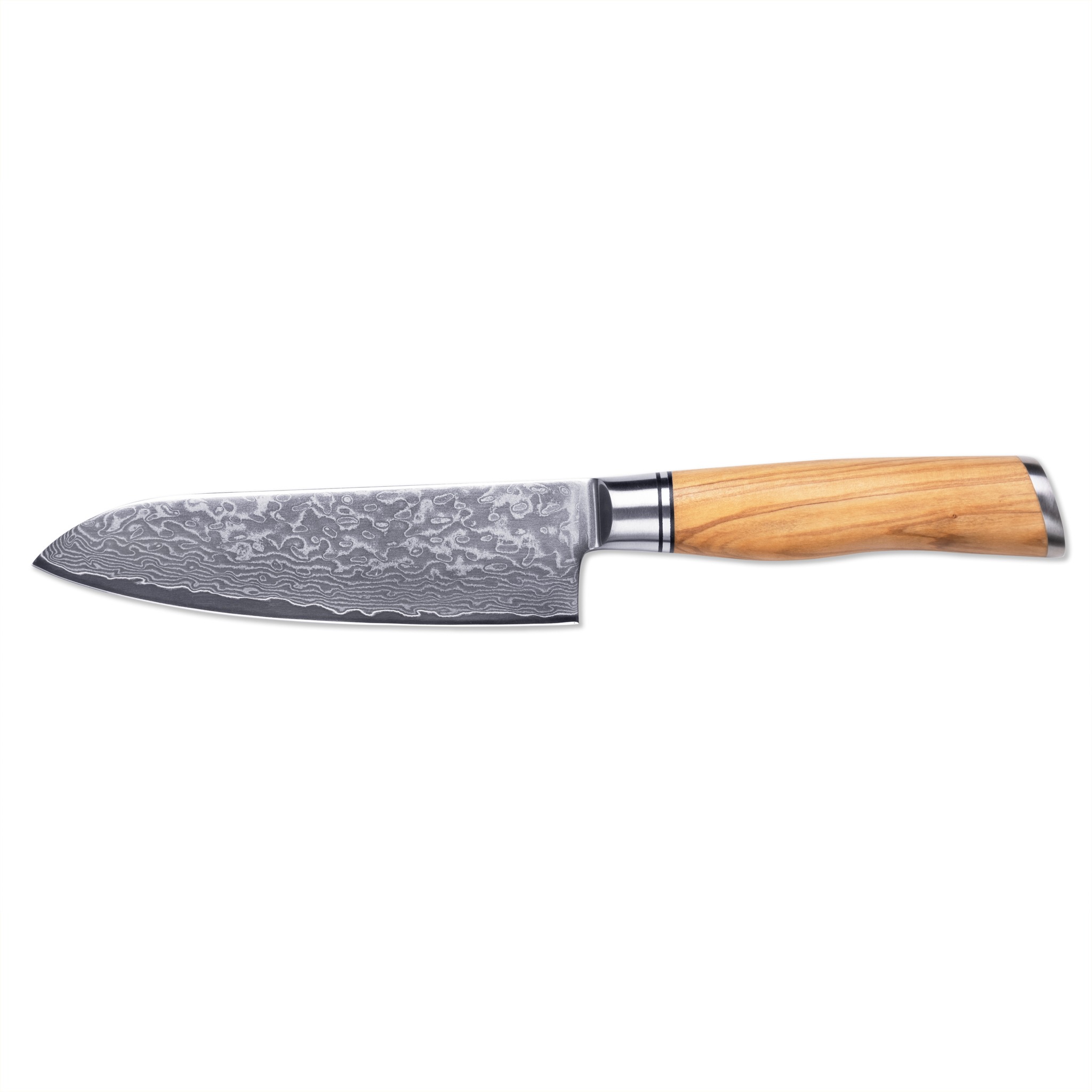 5-Piece Damascus Steel Knife Set with Olive Wood Handles