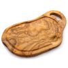 large wooden cutting board with handle