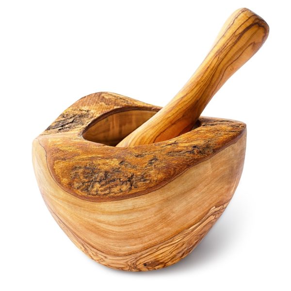 olive wood mortar pestle