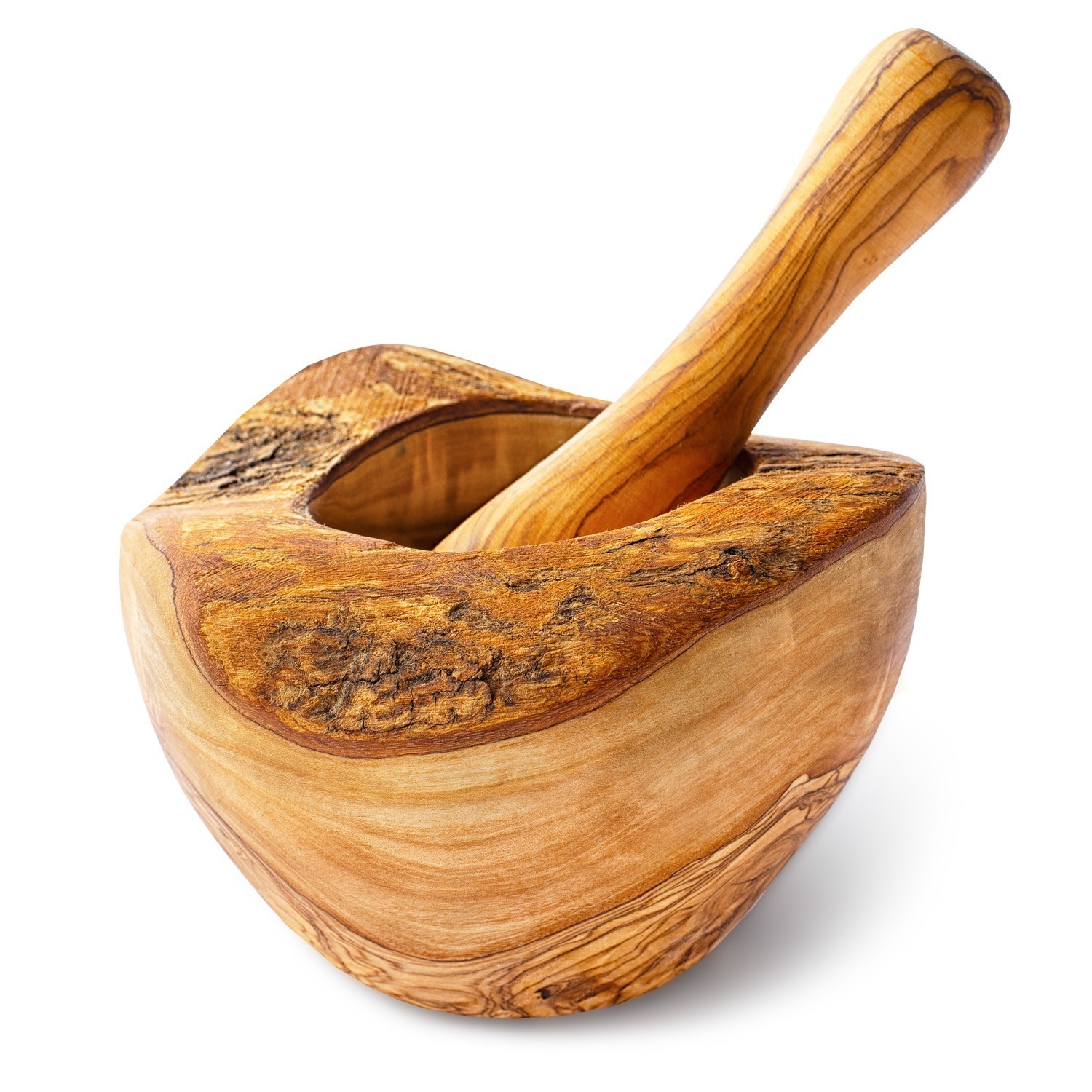 olive wood mortar pestle