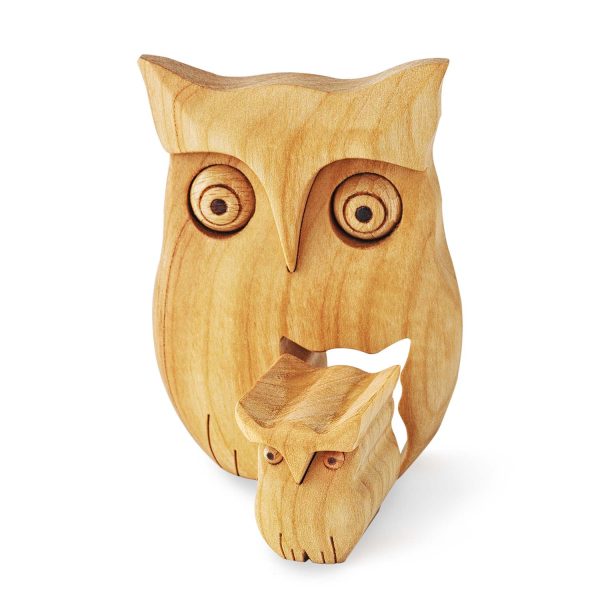 Wooden Owl Figurine
