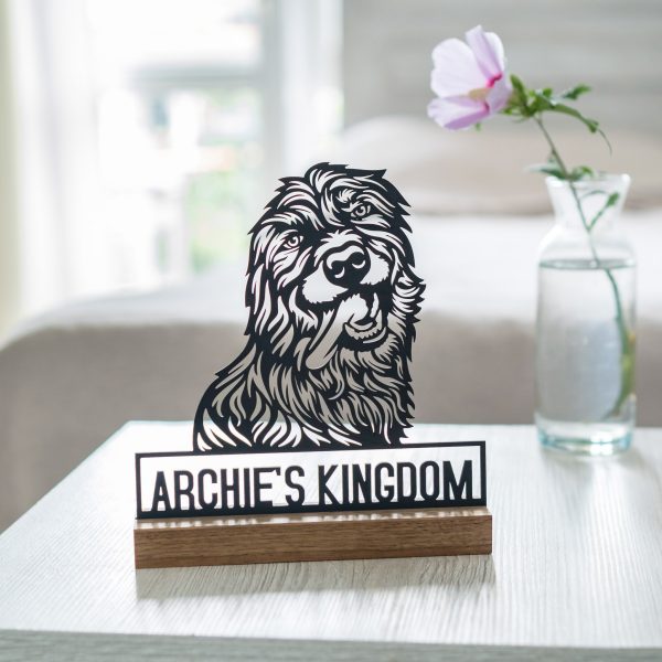 Custom Wooden Dog Ornament with Pet Name or Phrase
