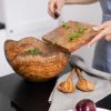 Olive Wood Salad Bowl with Live Edge – 11" x 6"