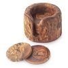 round Wooden Coasters with holder