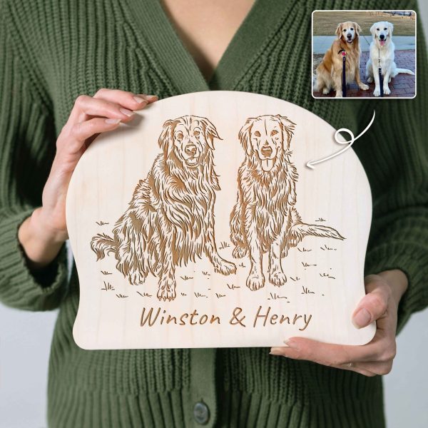 Custom Engraved Pet Portrait Maple Plaque