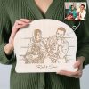 Personalized Photo Sketch on Wood Plaque