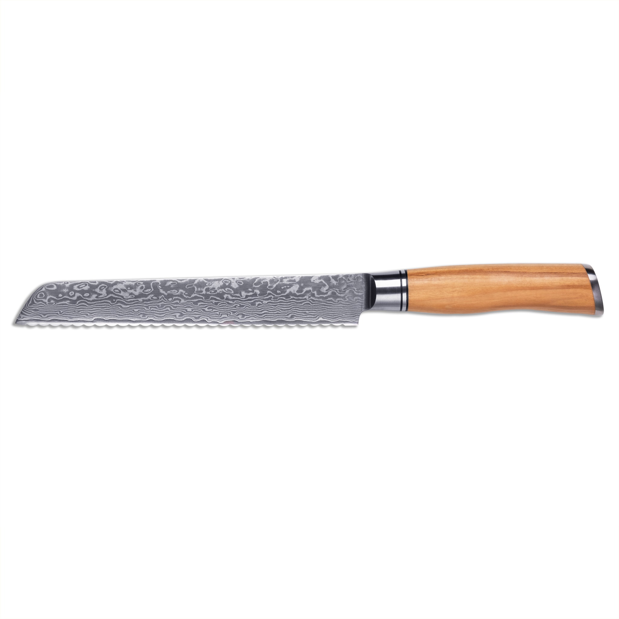 5-Piece Damascus Steel Knife Set with Olive Wood Handles