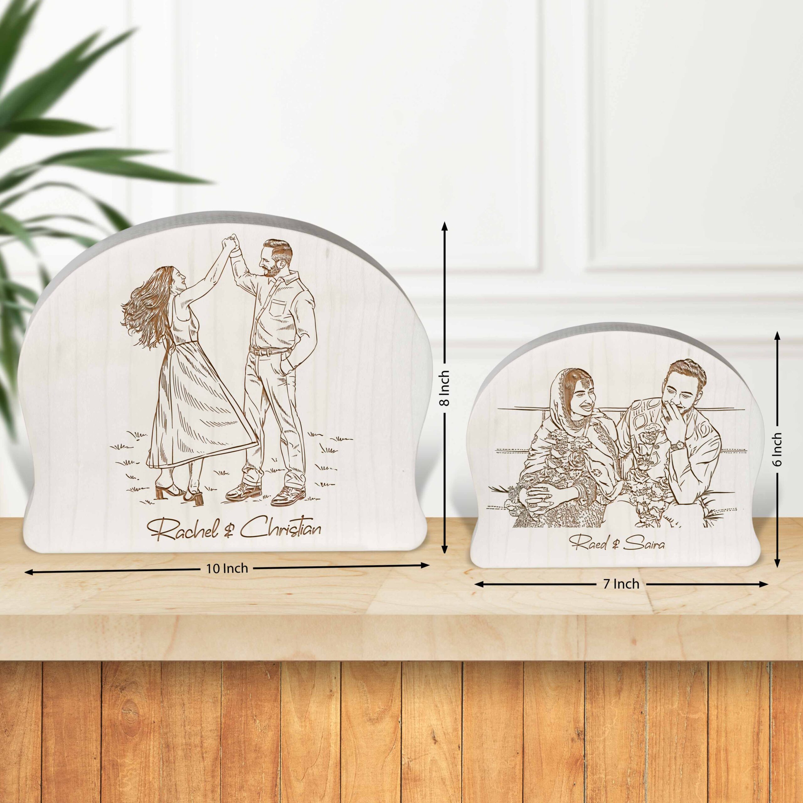 Personalized Photo Sketch on Wood Plaque