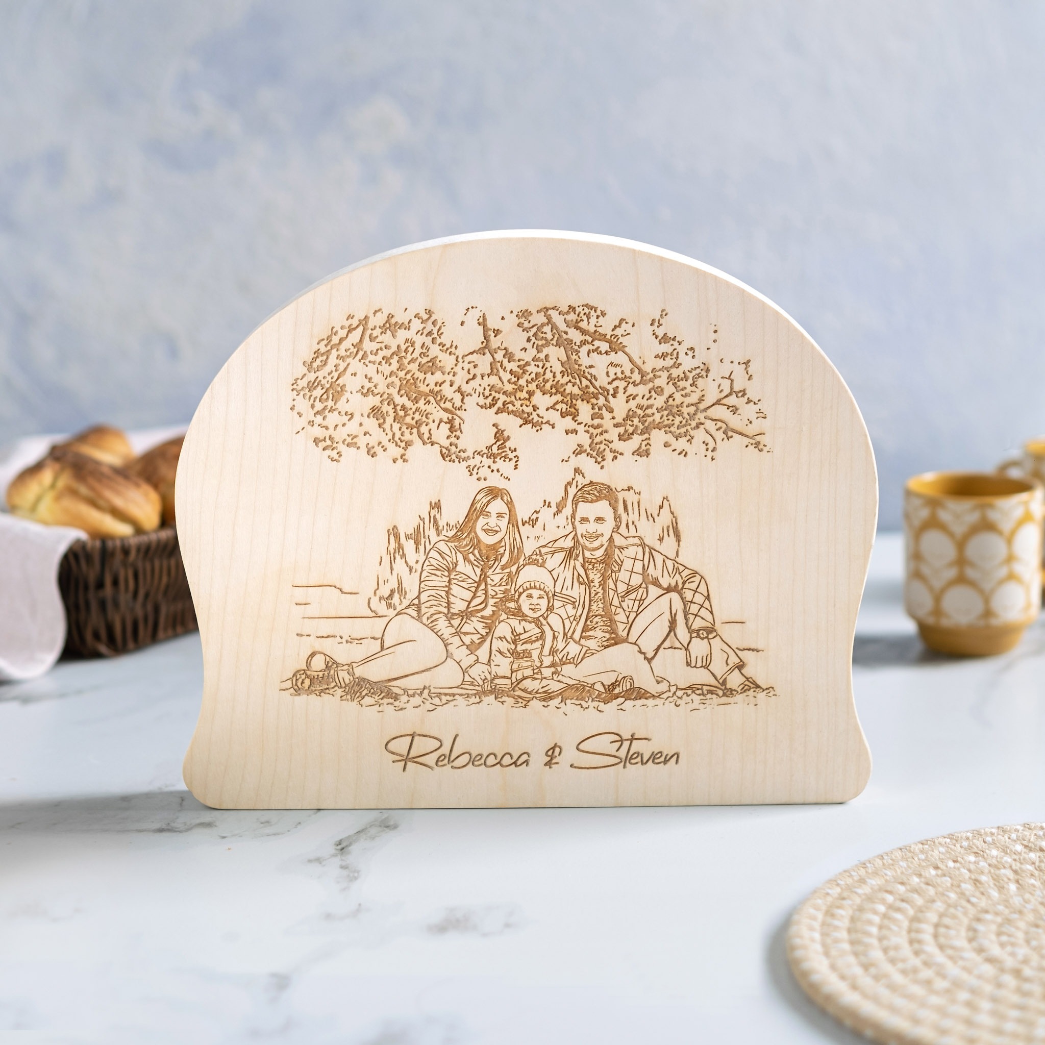 Custom Engraved Pet Portrait Maple Plaque