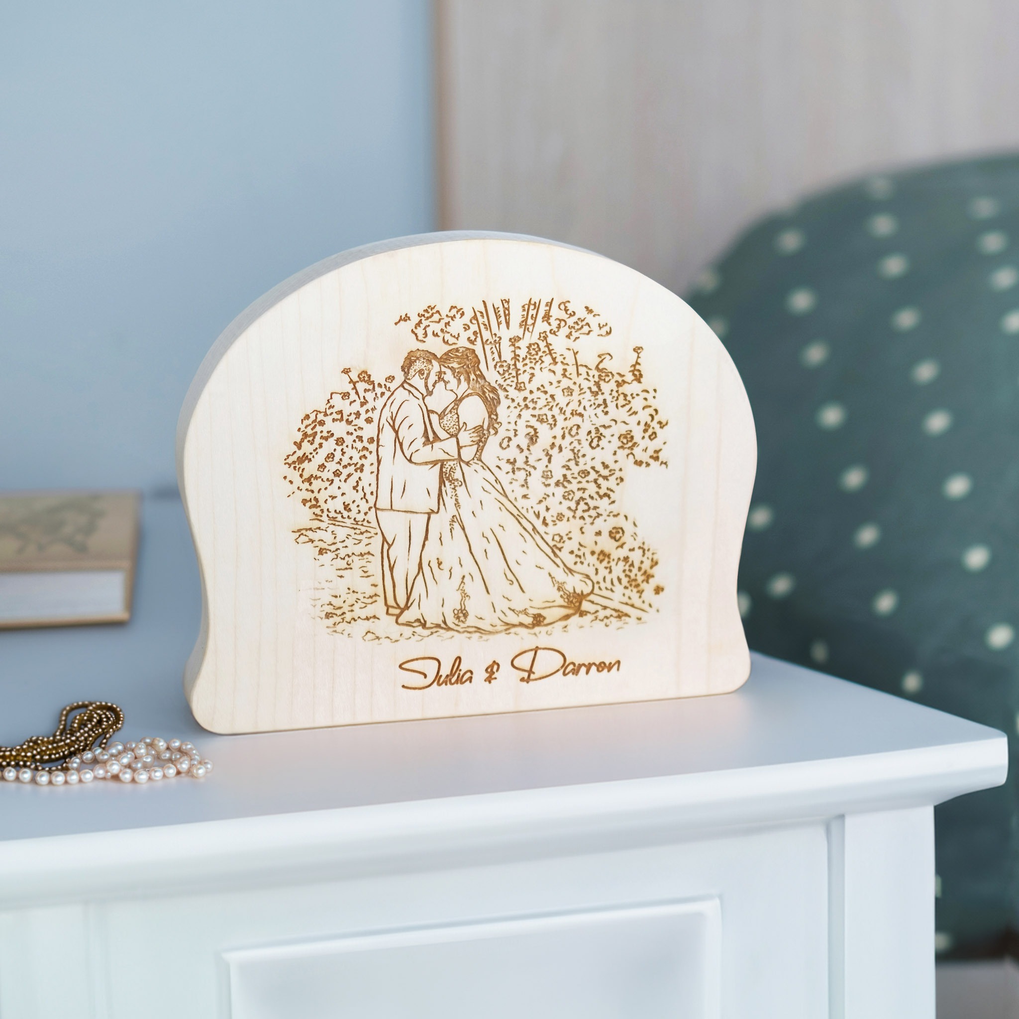 Custom Engraved Pet Portrait Maple Plaque