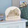 Custom House Portrait Engraving on Maple Wood Plaque