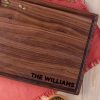 Personalized Family Name Cutting Board as personalized home gift