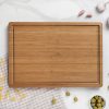 Bamboo Cutting Board with Juice Grooves (Light Color)