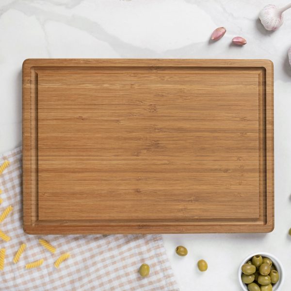 Bamboo Cutting Board with Juice Grooves (Light Color)