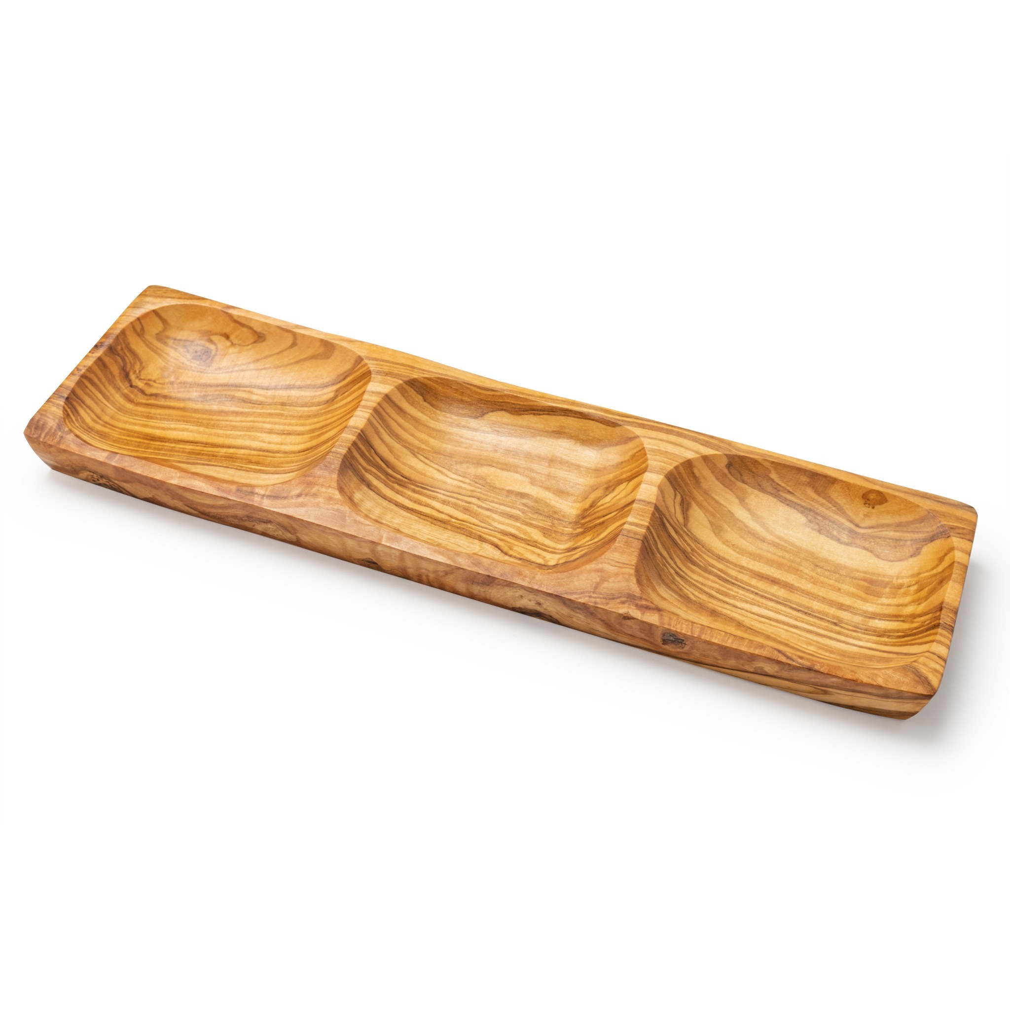 Olive Wood Dish with Three Sections