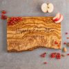 Live edge charcuterie board with engraved monogram