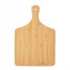 Wooden cutting board isolated on white background.