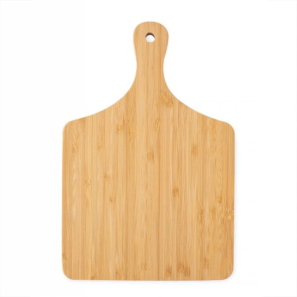 Wooden cutting board isolated on white background.