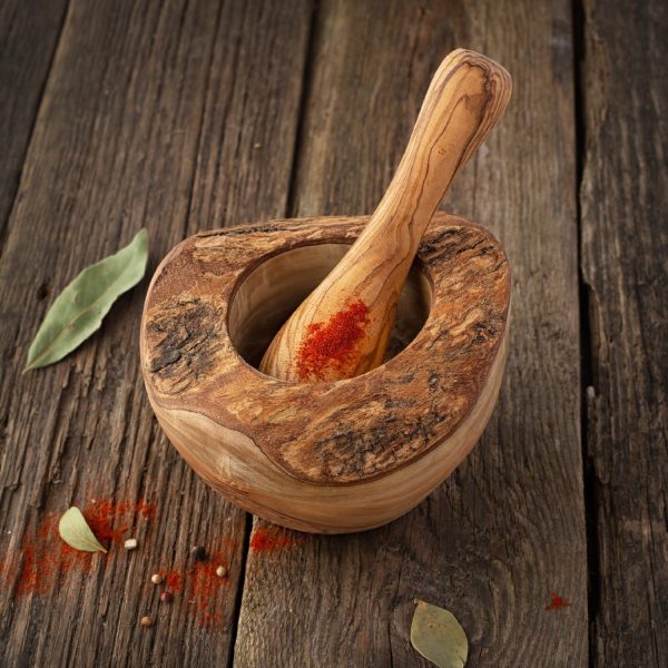 Wood Mortar and Pestle Set