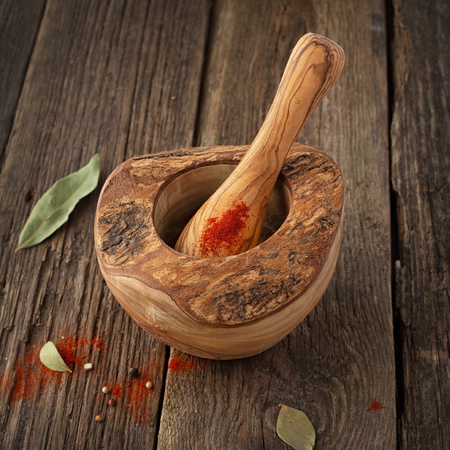 Wood Mortar and Pestle Set
