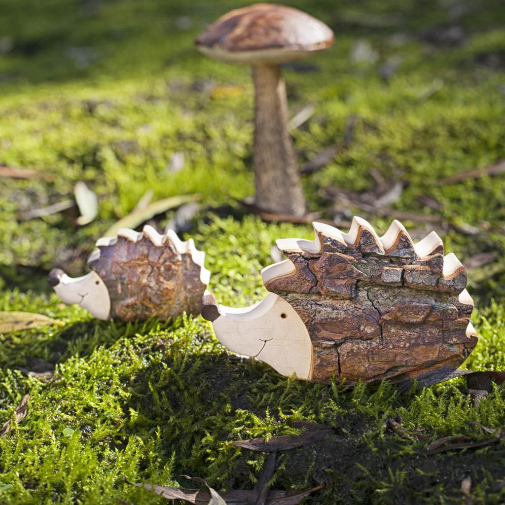 Handmade Wooden Porcupine Figurine